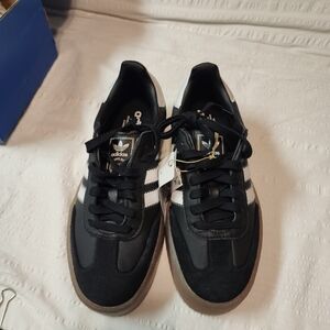 Women Adidas Black & White Samba Sneakers